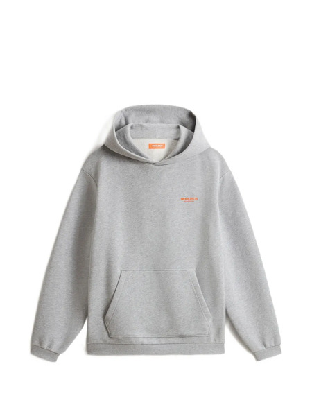 Woolrich Logo-detail Cotton Hoodie - Grey 