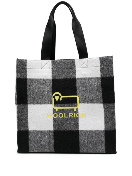  Woolrich Logo-print Check Tote Bag - Black 
