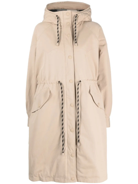  Woolrich Long-line Drawstring Parka Coat - Neutrals 