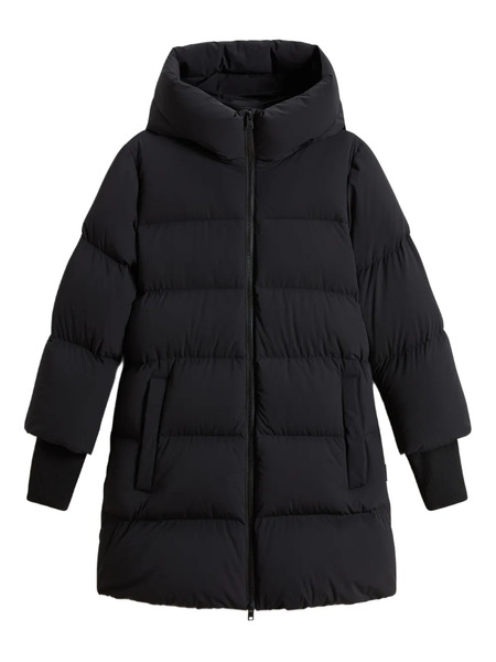  Woolrich Madison Hooded Oversized Coat - Black 