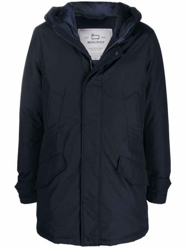  Woolrich Padded Zip-up Hooded Coat - Blue 