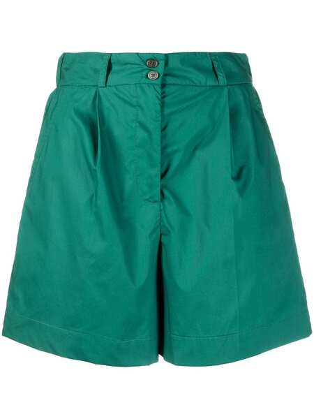  Woolrich Pleat-detail High-waisted Shorts - Green 