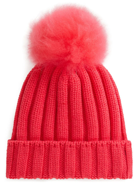  Woolrich Pompom Virgin Wool Beanie - Red 