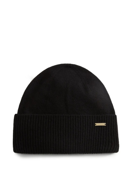  Woolrich Ribbed Cashmere Beanie - Black 