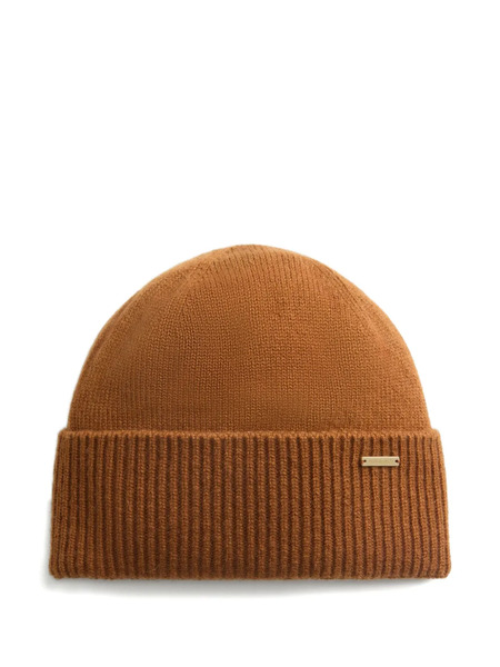  Woolrich Ribbed Cashmere Beanie - Brown 