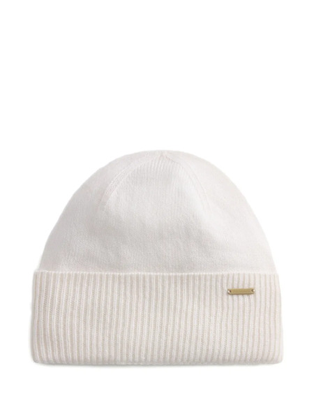 Woolrich Ribbed Cashmere Beanie - White 