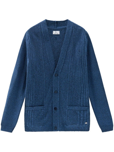  Woolrich Ribbed-knit V-neck Cardigan - Blue 