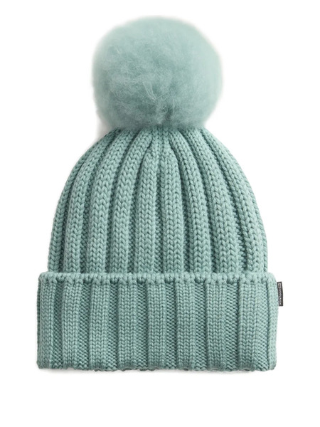  Woolrich Ribbed Pom-pom Beanie - Blue 