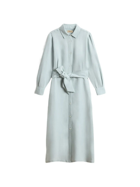  Woolrich Shirt Belt Midi Dress - Blue 