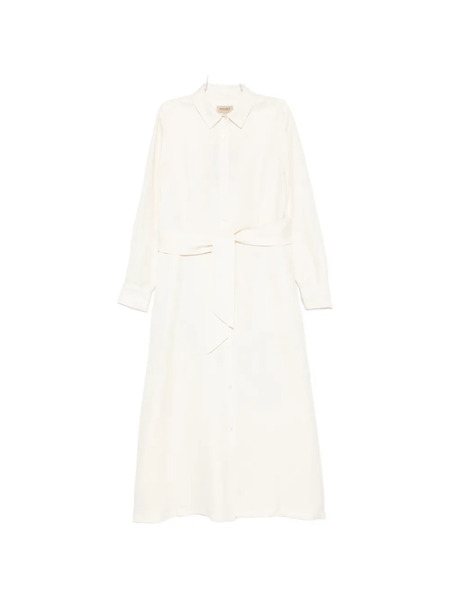  Woolrich Tie Waist Chemisier Dress - Neutrals 