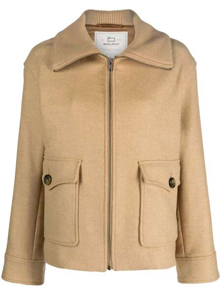  Woolrich Zip-up Ribbed-collar Jacket - Neutrals 