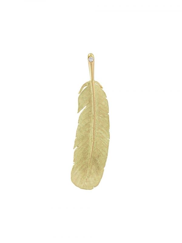  Wouters & Hendrix Gold 18kt Gold Feather Diamond Earring - Metallic 