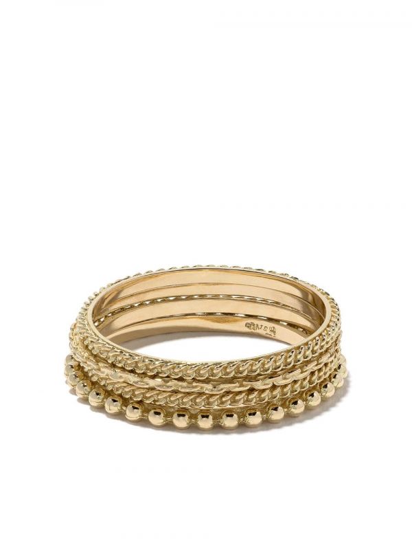  Wouters & Hendrix Gold 18kt Gold Four Rings Set - Metallic 