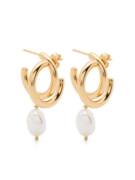  Wouters & Hendrix Pearl-embellished Hoop Earrings - Gold 