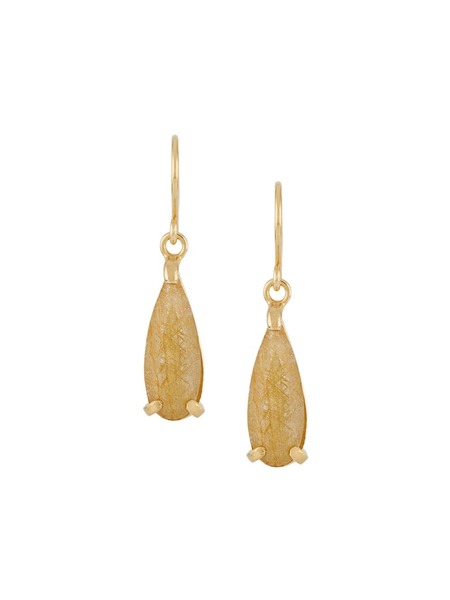  Wouters & Hendrix Rutilated Quartz Drop Earrings - Gold 