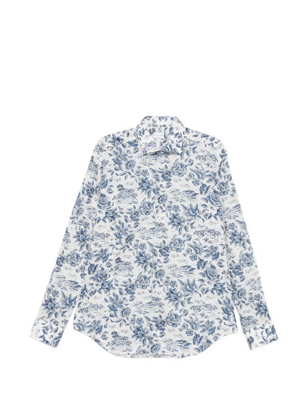  Xacus Floral Print Shirt - White 