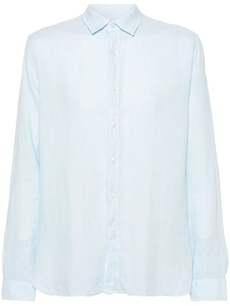  Xacus Long-sleeve Linen Shirt - Blue 
