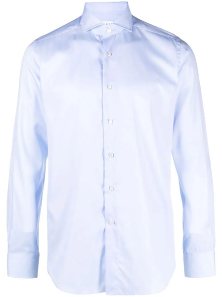  Xacus Spread-collar Cotton Shirt - Blue 
