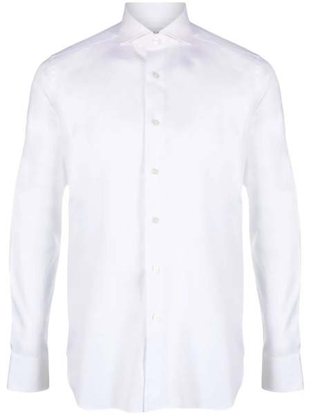  Xacus Spread-collar Cotton Shirt - White 