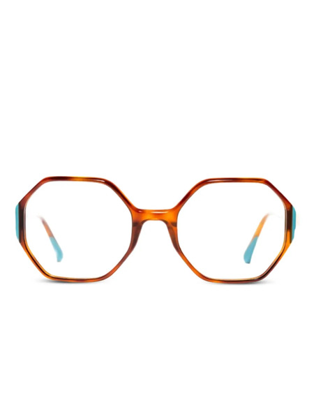  Xavier Garcia Design Drina Geometric-frame Glasses - Brown 