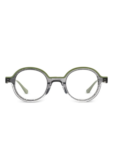  Xavier Garcia Design Textured Round Glasses - Green 