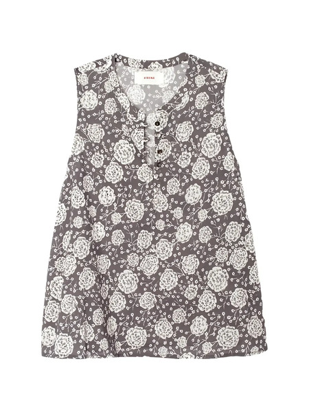  Xirena Tish Floral-print Buttoned Top - Grey 
