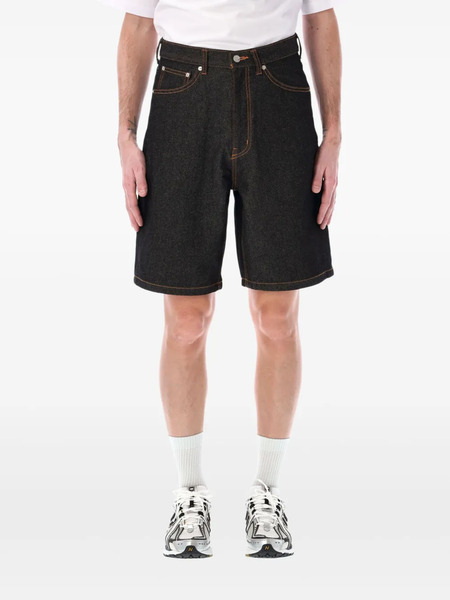  Xlarge Patch Detailing Denim Shorts - Black 