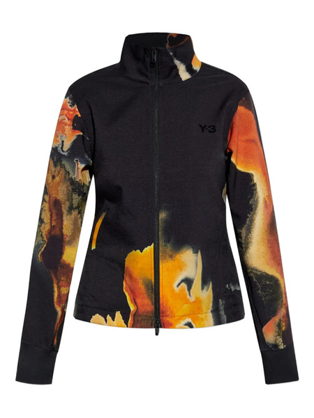  Y-3 Abstract-print Zip-up Jacket - Black 