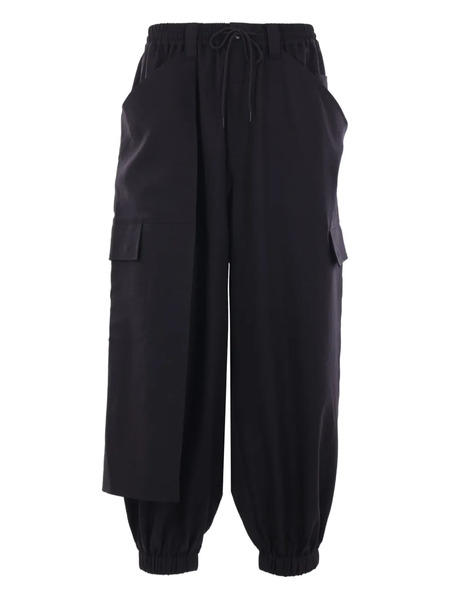  Y-3 Drawstring-waist Cargo Pants - Black 