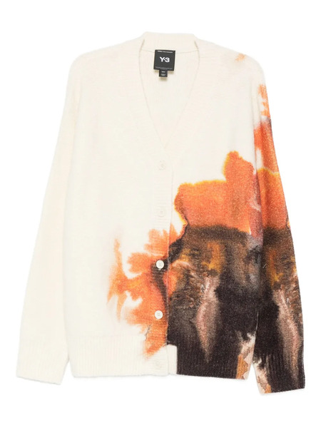  Y-3 Graphic-print Cardigan - Neutrals 