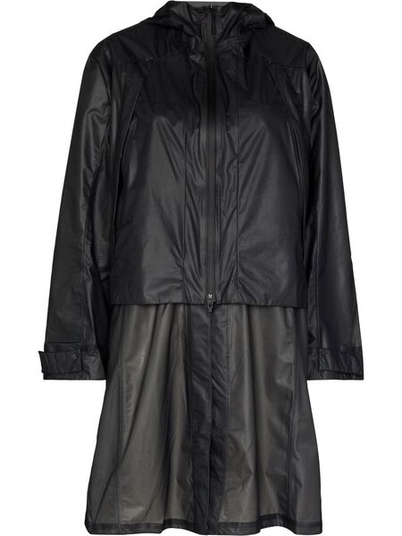  Y-3 Hooded Midi Raincoat - Black 