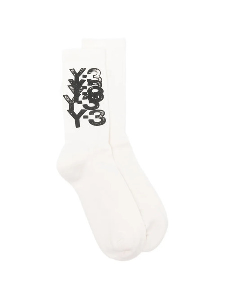  Y-3 Logo-deatil Socks - White 