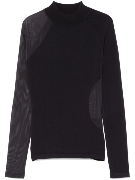  Y-3 Mesh-detailing Top - Black 