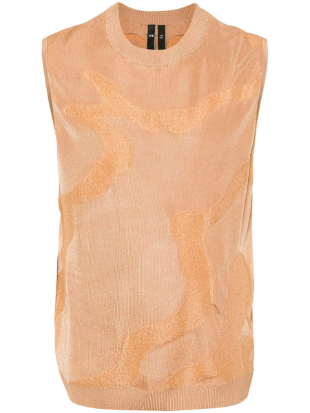  Y-3 Monogram-jacquard Knitted Tank Top - Brown 
