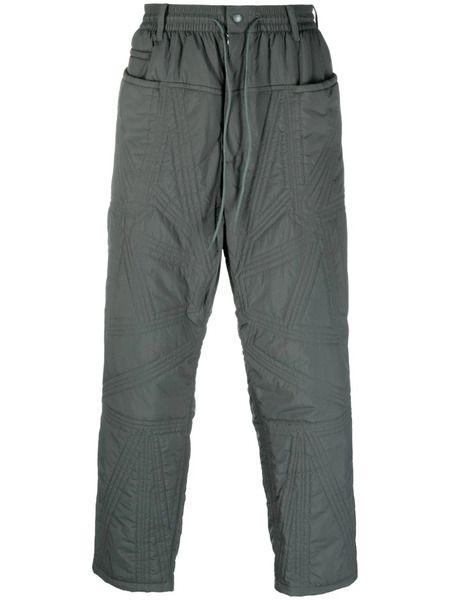  Y-3 Quilted Drawstring-waist Trousers - Green 