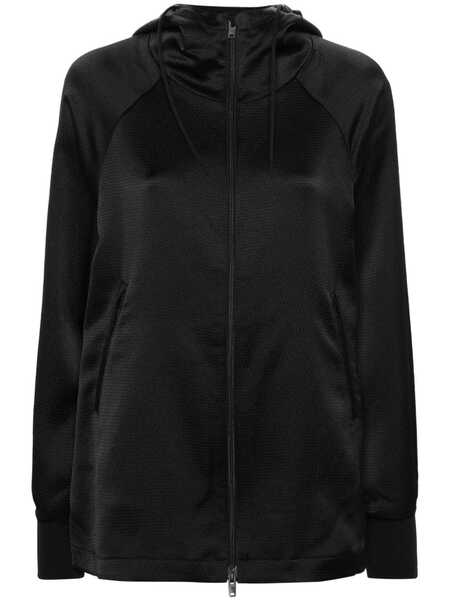  Y-3 Textured Zipped Hoodie - Black 