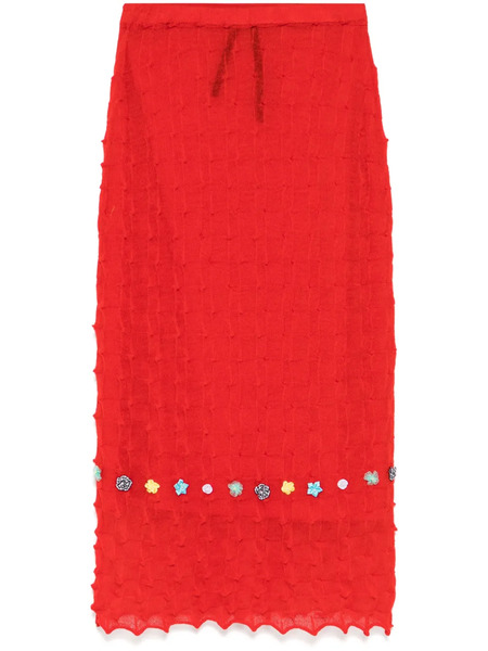  Yanyan Knits Embellished Mini Skirt - Red 