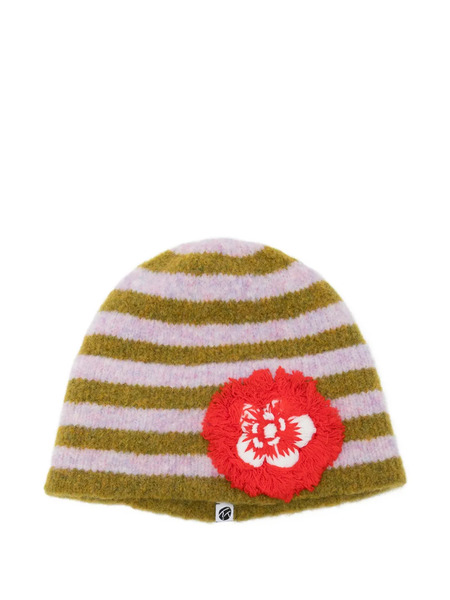 Yanyan Knits Fuzzy-flower Beanie - Purple 