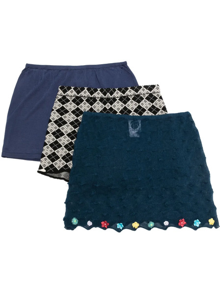  Yanyan Knits Knitted Skirt Set - Blue 