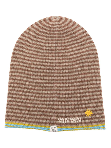 Yanyan Knits Logo-embroidered Striped Beanie - Multicolour 