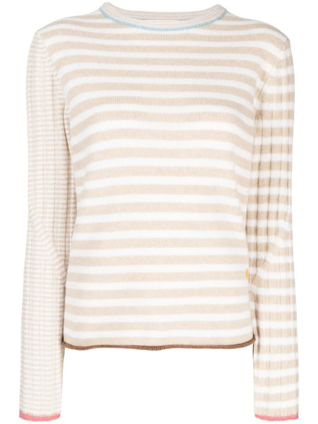  Yanyan Knits Long-sleeve Striped Jumper - Neutrals 