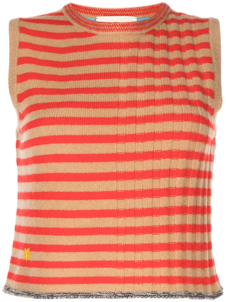 Yanyan Knits Sleeveless Ribbed-knit Top - Brown 