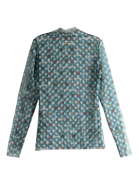  Yassmin Saleh Long-sleeve Patterned Top - Blue 