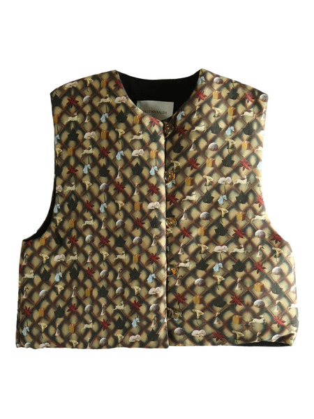  Yassmin Saleh Round-neck Top - Brown 