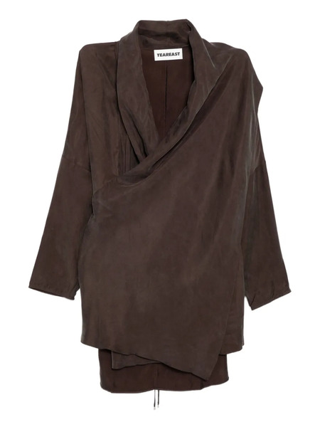  Yeareast Asymmetric Wrap Blouse - Brown 