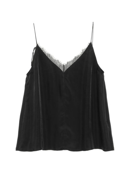  Yeareast Lace V-neck Top - Black 
