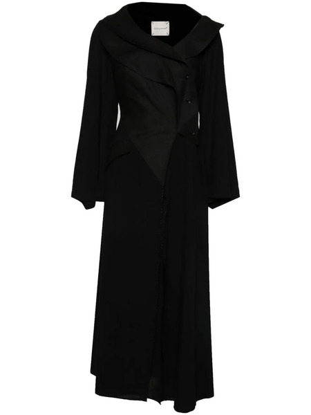  Yehuafan Asymmetric Maxi Dress - Black 