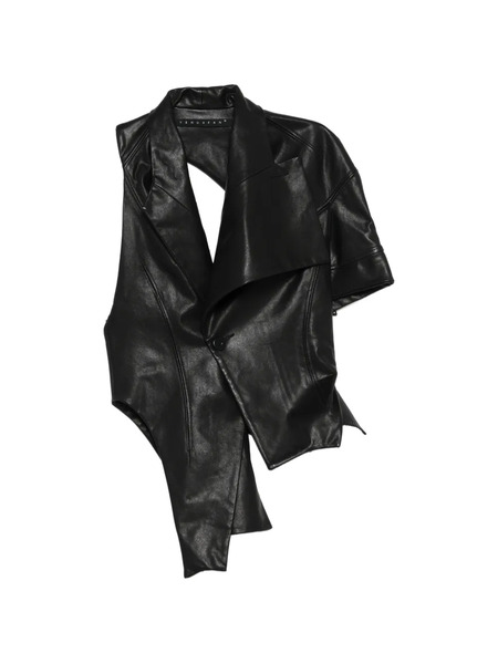  Yehuafan Button Draped Jacket - Black 
