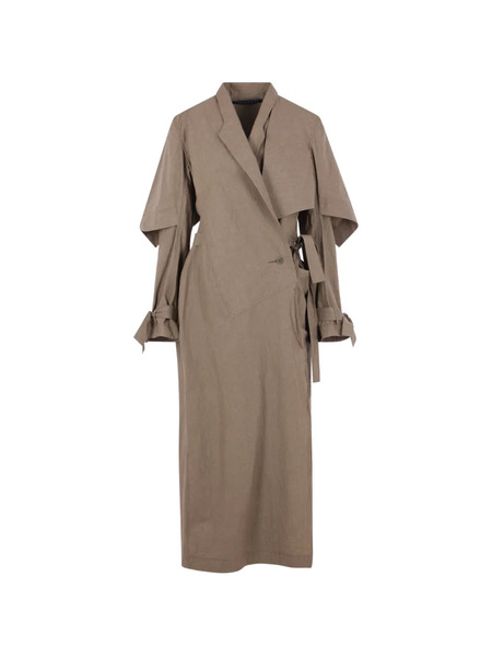  Yehuafan Layered Trench Coat - Brown 