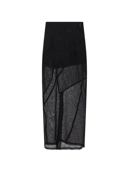  Yehuafan Panelled Full Skirt - Black 